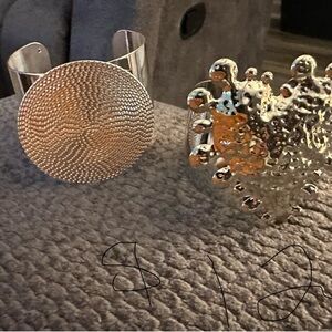 Silver and Gold Textured Cuff Bracelets